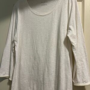 Talbots Cream Relaxed 3/4 Sleeve Tunic